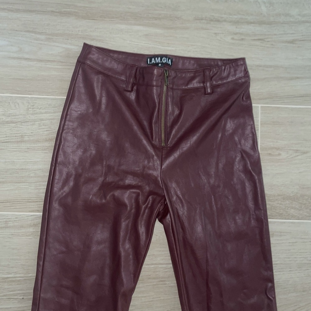 I Am Gia flare leather pants